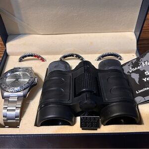 Jean Marc watch set! 3 watch face borders! Brand new in box! With binoculars!